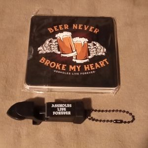 ALF Brand Coasters and bottle opener
